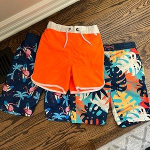 Lot of 3 mini Boden and Appaman swim trunks (sold as a set only)